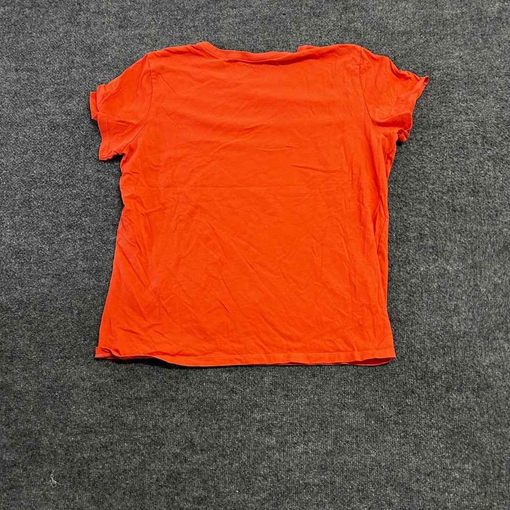 Life is Good T-Shirt Womens XL Orange Mickey Mouse Smile Crusher Graphic Tee - Picture 6 of 7